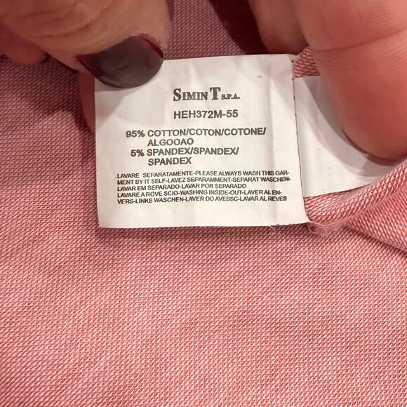 Emporio Armani Slim-Fit Stretch Pique Polo Shirt in Pink with Micro Eagle XXL - Picture 7 of 7